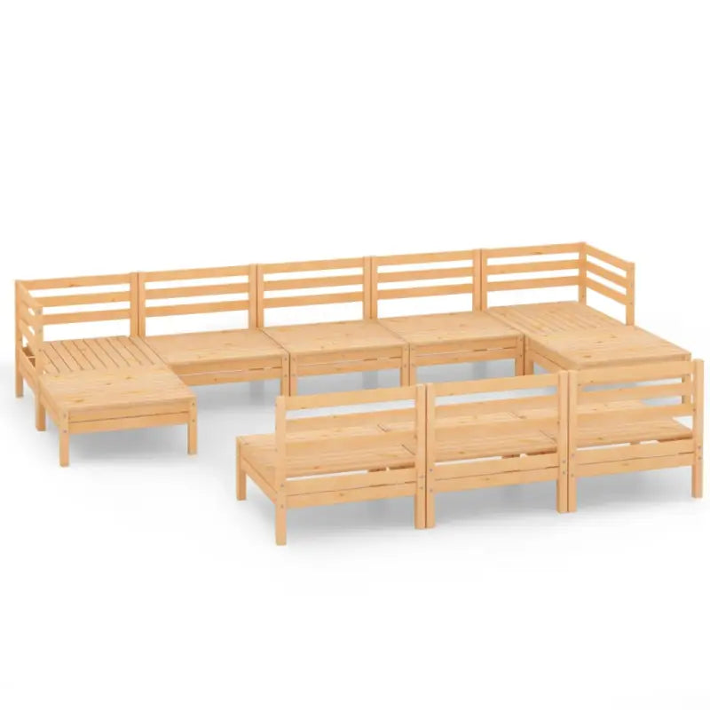 Massief Grenenhout Tuinset met Tafel en Voetenbank voor Ontspanning - Tuinsets