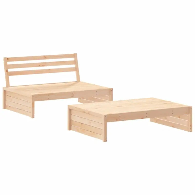 Massief Grenenhout Tuinset met Voetenbank en Salontafel - Tuinsets