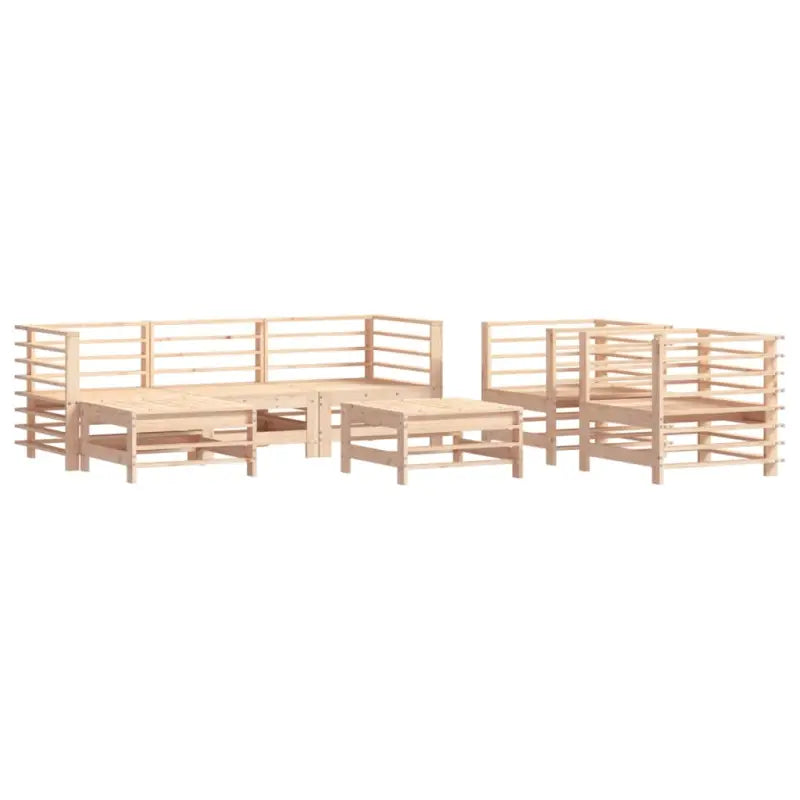 Massief grenenhout tuinset met voetenbank en salontafel voor buiten lounges - Tuinsets