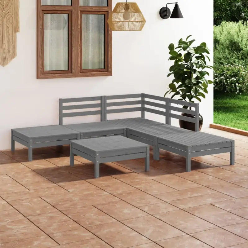 Massief Grenenhout Tuinset met Voetenbank en Tafel voor Buitenplezier - Tuinsets