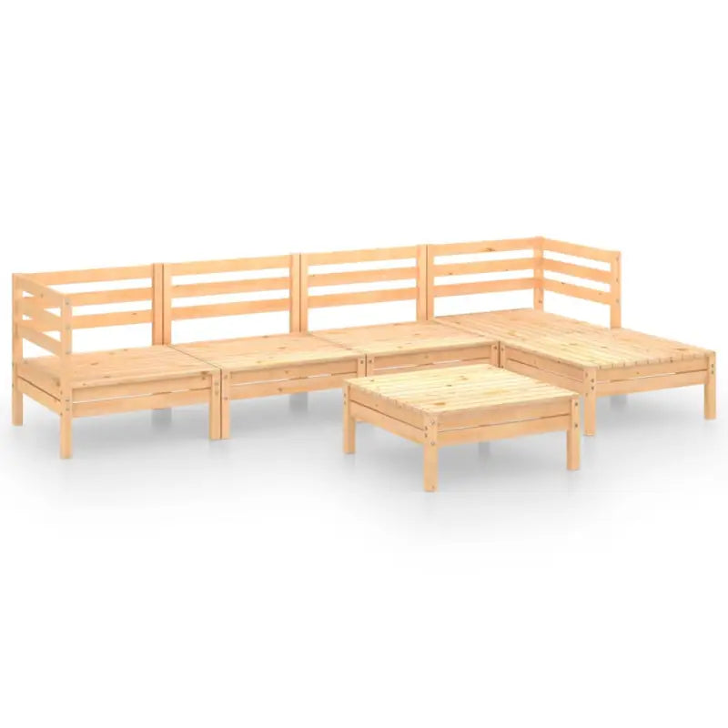 Massief grenenhout tuinset met voetenbank en tafel voor ontspanning - Tuinsets