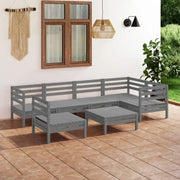 Massief Grenenhout Tuinset met Voetenbank Tafel voor Ontspanning - Tuinsets