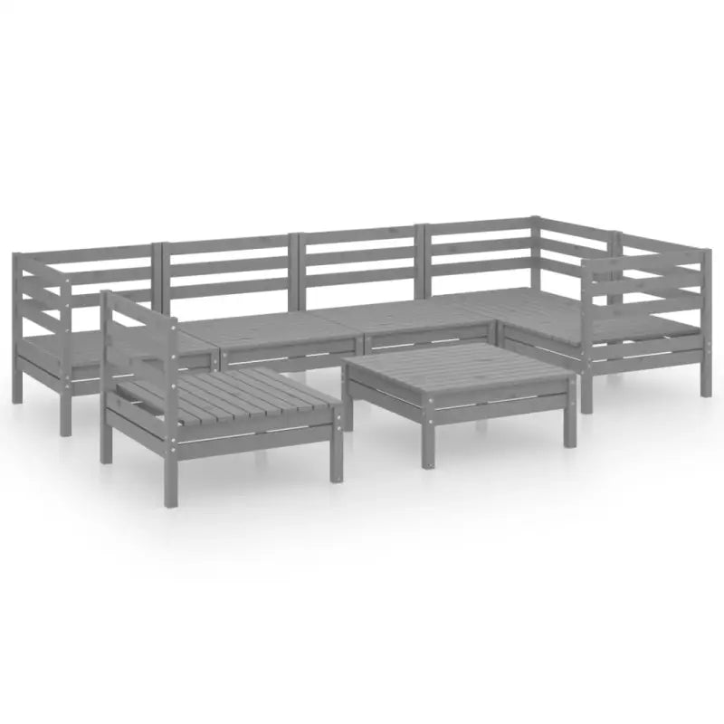 Massief Grenenhout Tuinset met Voetenbank Tafel voor Ontspanning - Tuinsets