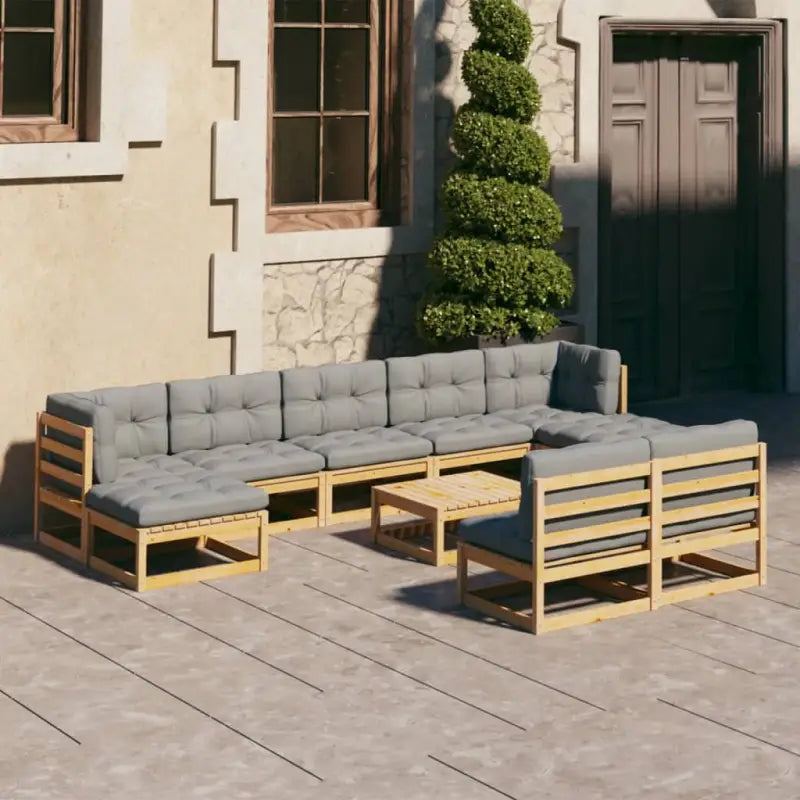 Massief grenenhout tuinset voor genieten en ontspannen in de tuin - Naturel / Ja - Tuinsets