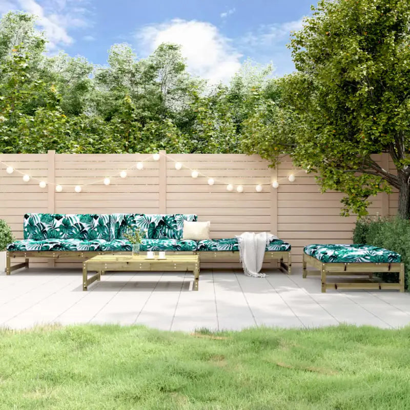 Massief Grenenhout Tuinset voor Loungeplezier in de Tuin - Donkerbruin - Tuinsets