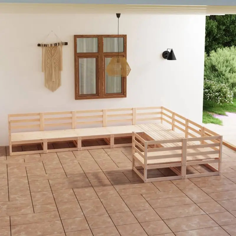 Massief grenenhout tuinset voor ontspannen buitenmomenten - Naturel / Nee - Tuinsets