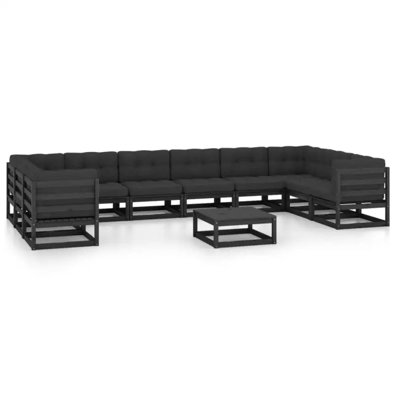 Massief grenenhout tuinset voor ontspannen buitenmomenten - Zwart / Ja - Tuinsets