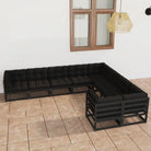 Massief grenenhout tuinset voor ontspannen buitenmomenten - Zwart / Ja - Tuinsets