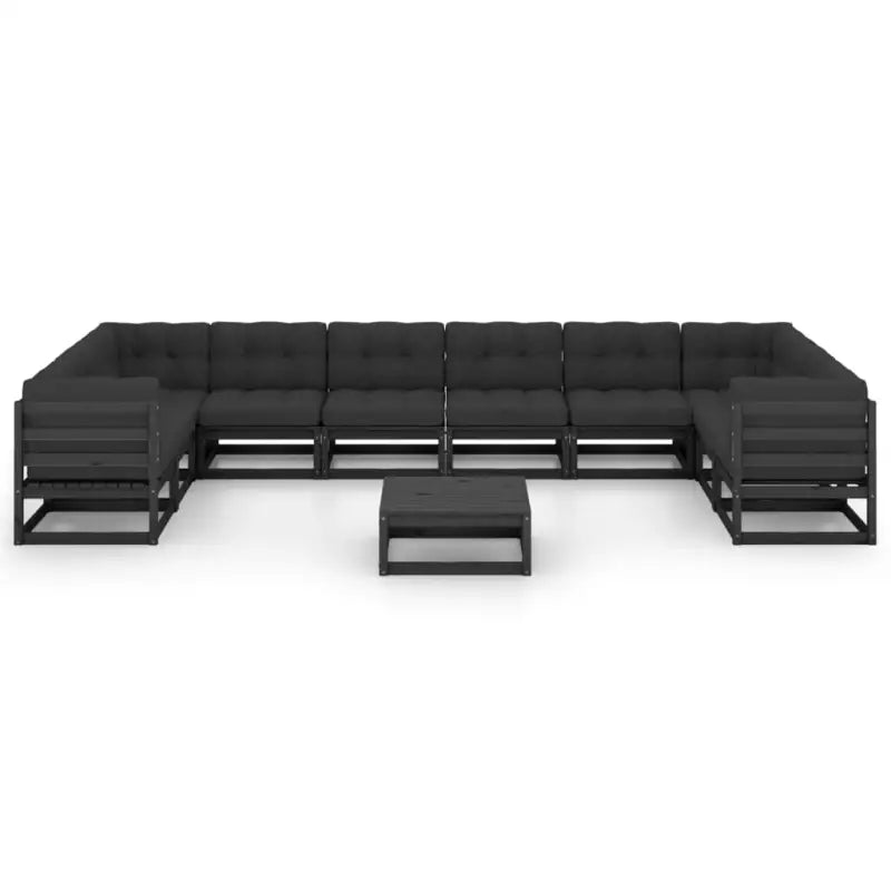 Massief grenenhout tuinset voor ontspannen buitenmomenten - Zwart / Ja - Tuinsets