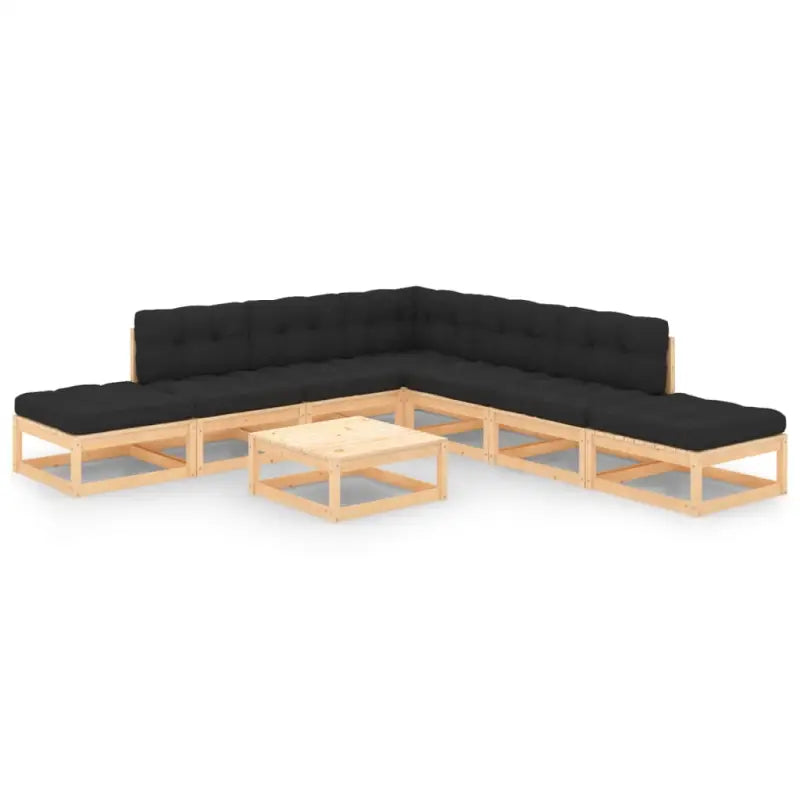Massief grenenhout tuinset voor ontspannen buitenplezier - Naturel en antraciet / Ja - Tuinsets
