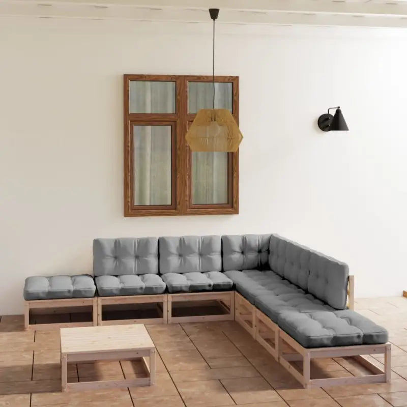 Massief grenenhout tuinset voor ontspannen buitenplezier - Naturel / Ja - Tuinsets