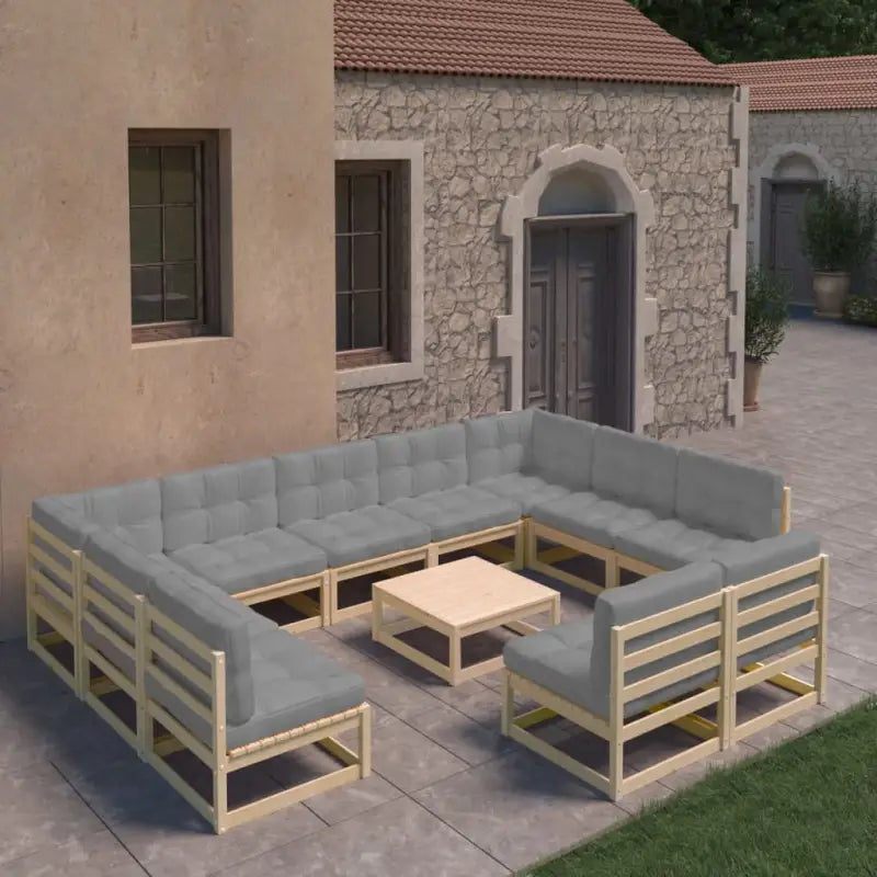 Massief grenenhout tuinset voor ontspannen buitenplezier - Naturel / Ja - Tuinsets