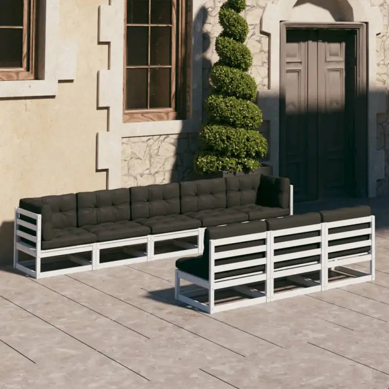 Massief grenenhout tuinset voor ontspannen genieten in je tuin - Wit - Tuinsets