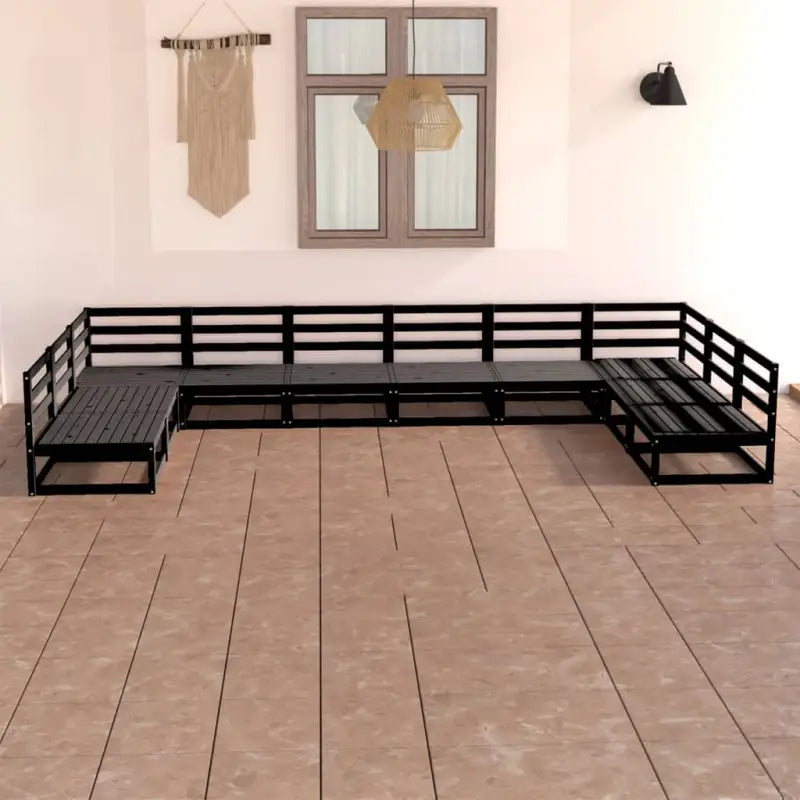 Massief grenenhout tuinset voor ontspannen verblijven en genieten in de tuin - Zwart / Nee - Tuinsets