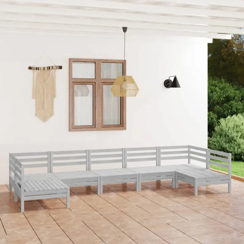 Massief grenenhout tuinset voor ontspanning en gezelligheid in de tuin - Wit - Tuinsets