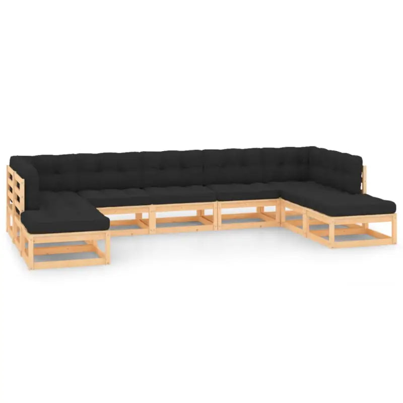 Massief Grenenhout Tuinset voor ontspanning en gezelligheid in de tuin - Naturel en antraciet / Ja - Tuinsets