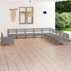 Massief grenenhout tuinset voor ontspanning en gezelligheid in de tuin - Grijs - Tuinsets