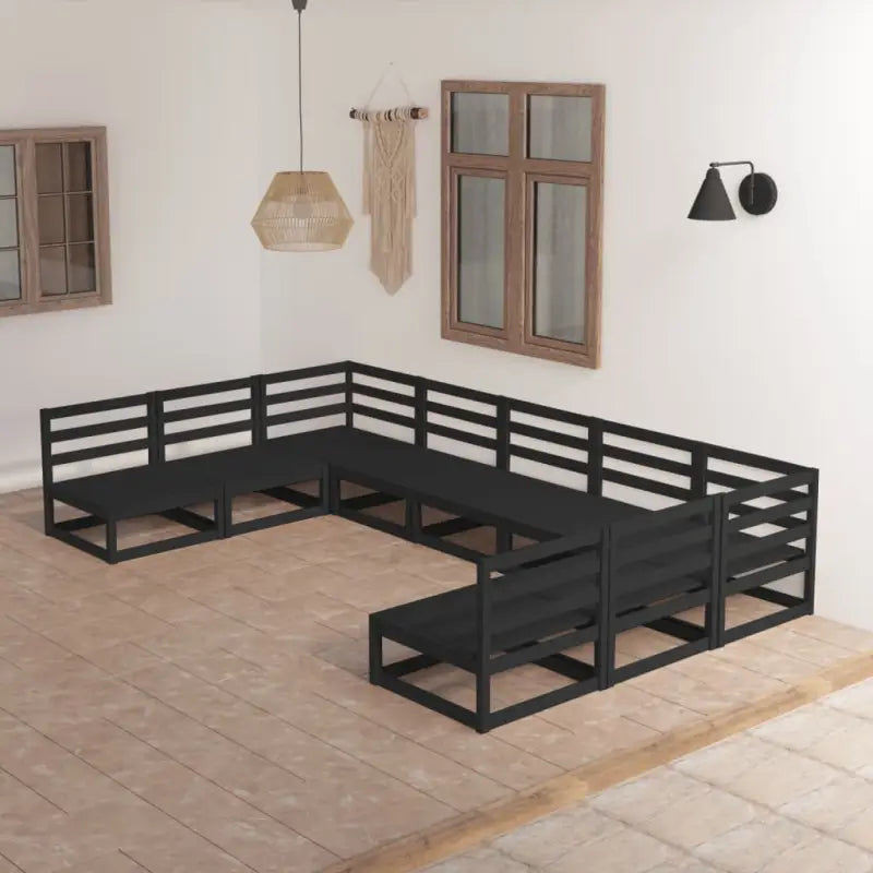 Massief grenenhout tuinset voor ontspanning en gezelligheid in de tuin - Zwart / Nee - Tuinsets