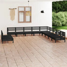 Massief grenenhout tuinset voor ontspanning en gezelligheid in de tuin - Zwart - Tuinsets