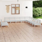 Massief grenenhout tuinset voor ontspanning en gezelligheid in de tuin - Wit - Tuinsets