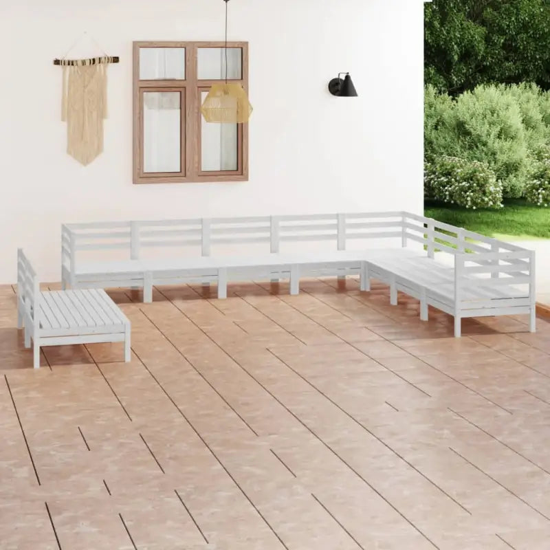 Massief Grenenhout Tuinset voor Ontspanning en Gezelligheid - Wit - Tuinsets