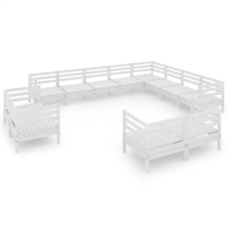 Massief Grenenhout Tuinset voor Ontspanning en Gezelligheid - Wit - Tuinsets