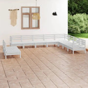 Massief Grenenhout Tuinset voor Ontspanning en Gezelligheid - Wit - Tuinsets
