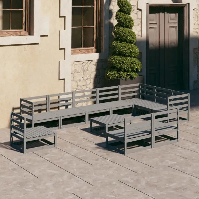 Massief grenenhout tuinset voor ontspanning en quality time buiten - Grijs / Nee - Tuinsets
