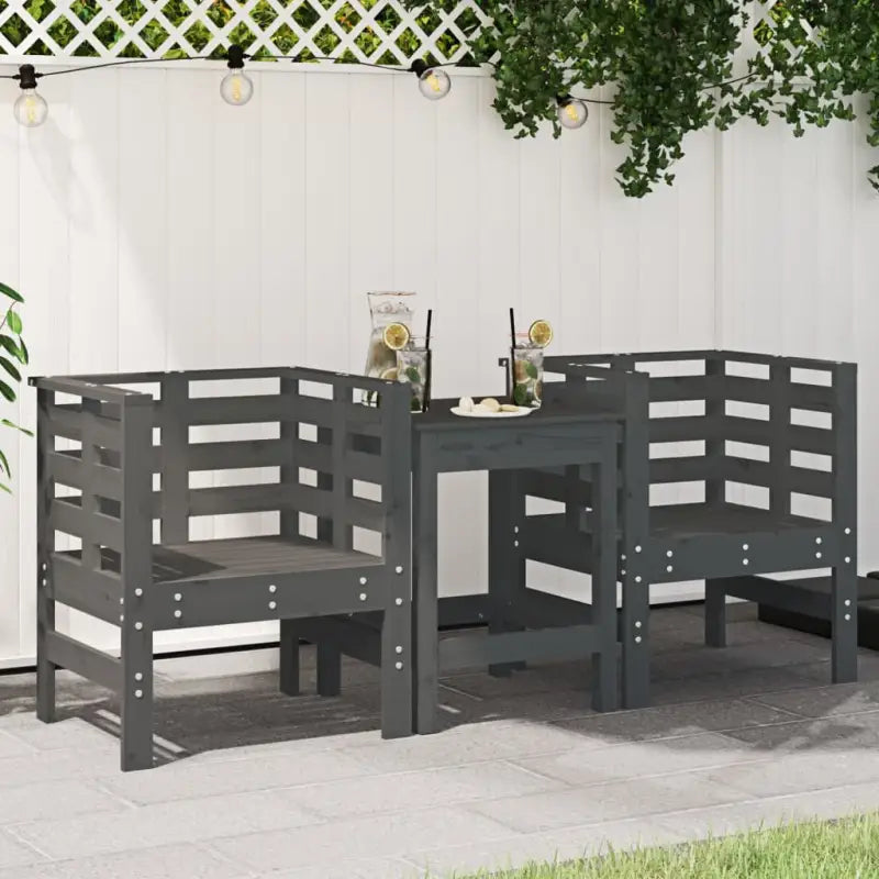 Massief grenenhout tuinstoelen voor gezellige tuin of terras leestijd - Grijs grenenhout / 2 - Tuinstoelen