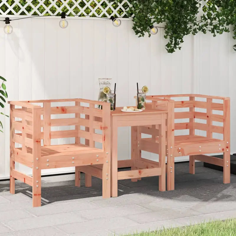 Massief grenenhout tuinstoelen voor gezellige tuin of terras leestijd - Natuurlijk douglashout / 2 - Tuinstoelen