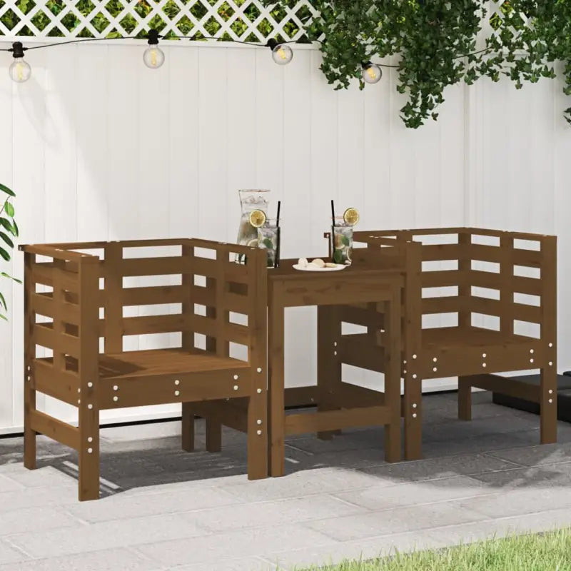 Massief grenenhout tuinstoelen voor gezellige tuin of terras leestijd - Honingbruin grenenhout / 2 - Tuinstoelen