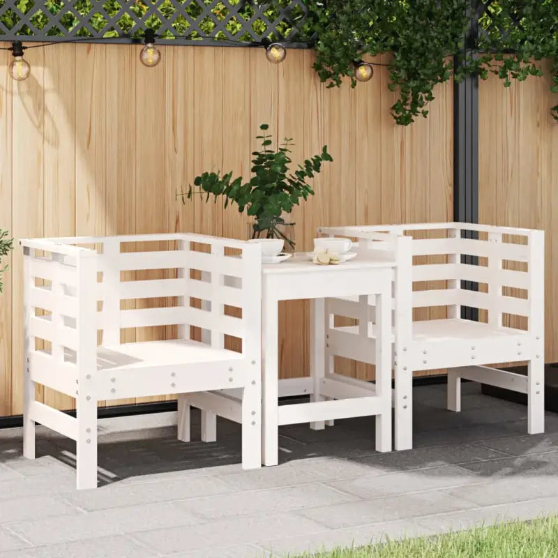 Massief grenenhout tuinstoelen voor gezellige tuin of terras leestijd - Wit grenenhout / 2 - Tuinstoelen