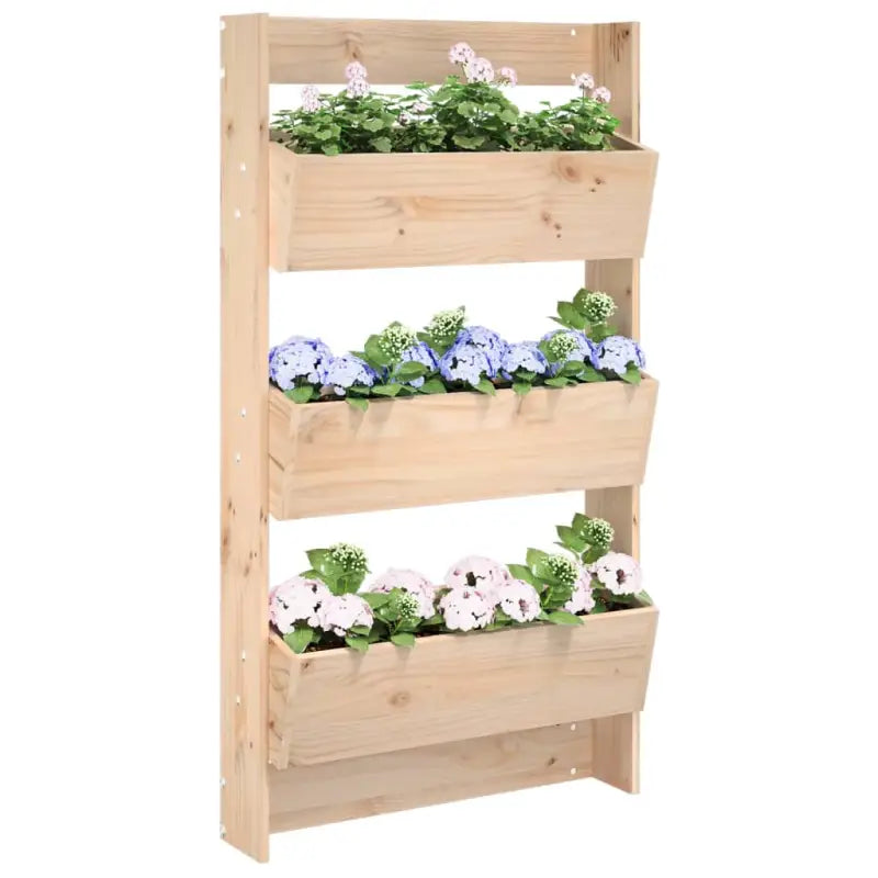 Massief grenenhout verticale muurplantbak voor tuin en balkon - Natuurlijk grenenhout / 1 - Bloempotten & plantenbakken