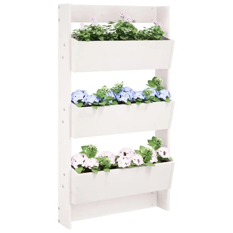 Massief grenenhout verticale muurplantbak voor tuin en balkon - Wit grenenhout / 1 - Bloempotten & plantenbakken