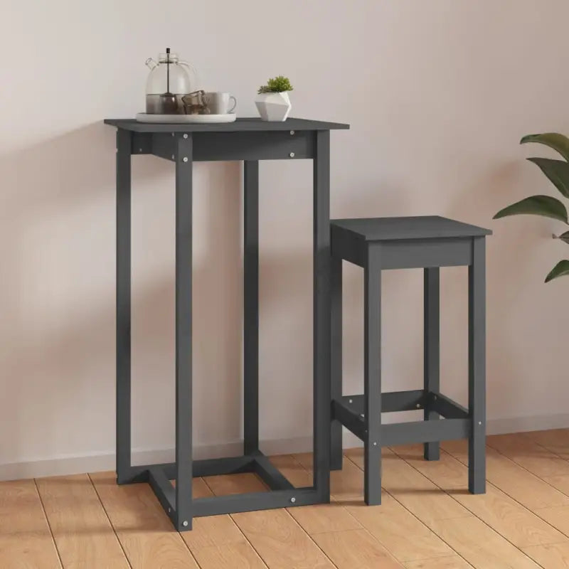 Massief grenenhouten bartafel voor gezellige eettafels en feestjes - Grijs / 60 x 60 x 110 cm / 1 - Eettafels