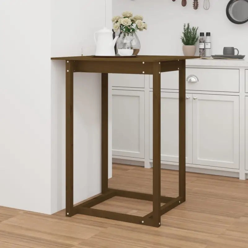 Massief grenenhouten bartafel voor gezellige eettafels en feestjes - Honingbruin / 80 x 80 x 110 cm / 1 - Eettafels