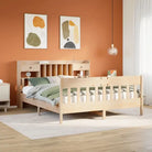 Massief Grenenhouten Bedframe met Extra Opbergruimte voor een Goede Nachtrust - Naturel / 200 x 200 cm - Bedden &