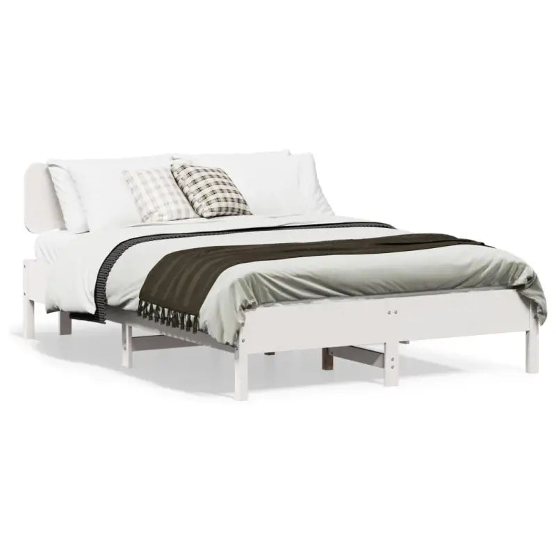 Massief grenenhouten bedframe met multiplex lattenbodem voor een goede nachtrust - Wit / 120 x 190 cm - Bedden &
