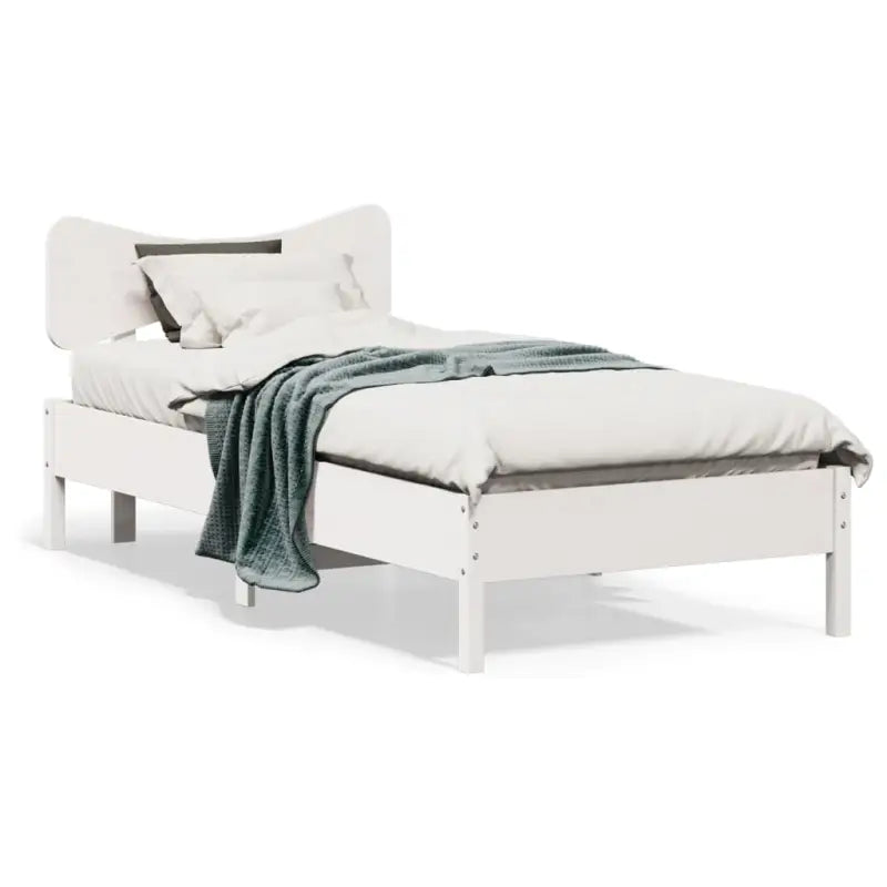 Massief grenenhouten bedframe met multiplex lattenbodem voor een goede nachtrust - Wit / 100 x 200 cm - Bedden &