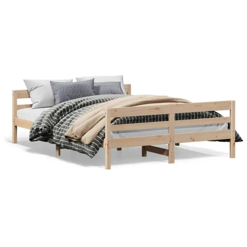 Massief grenenhouten bedframe met multiplex lattenbodem - Bedden & bedframes