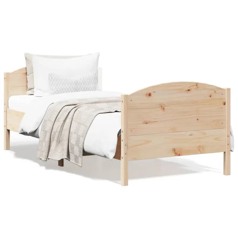 Massief Grenenhouten Bedframe met Multiplex Lattenbodem - Naturel / 75 x 190 cm - Bedden & bedframes