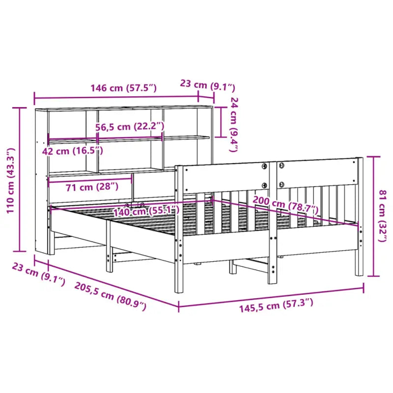 Massief grenenhouten bedframe met uitstekende ondersteuning voor een goede nachtrust - Bedden & bedframes