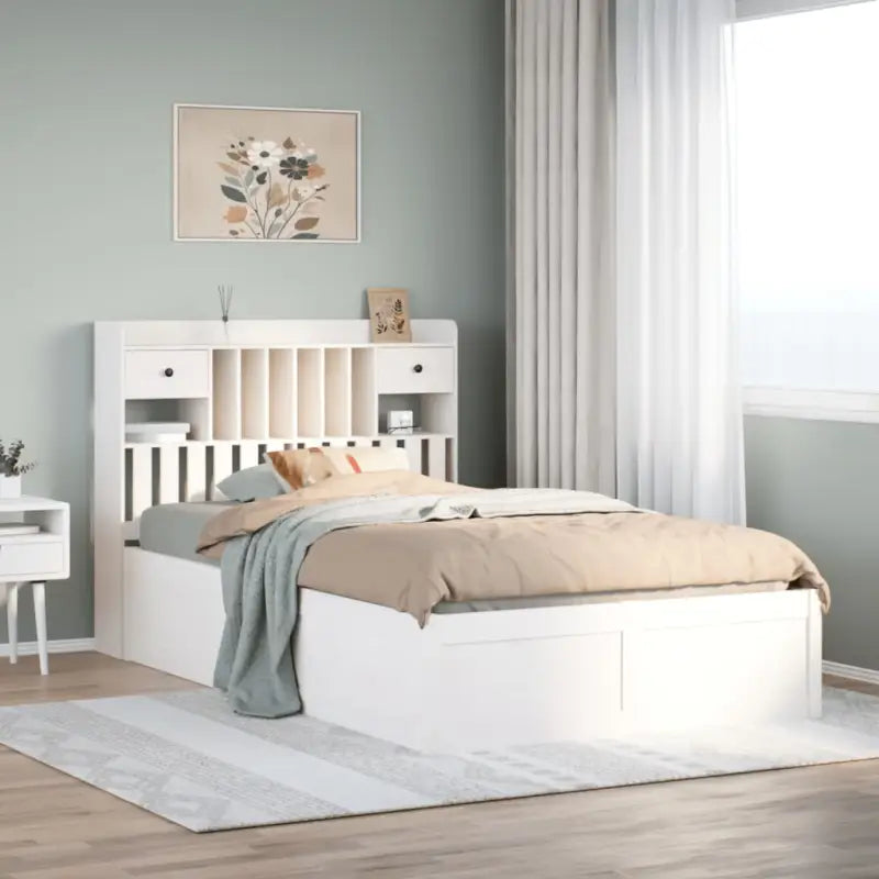 Massief Grenenhouten Bedframe voor Comfort en Natuurlijke Interieurstijl - Wit / 135 x 190 cm - Bedden & bedframes