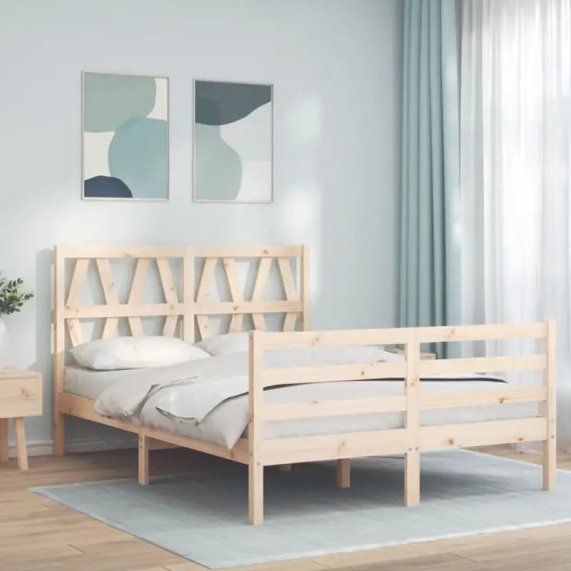 Massief grenenhouten bedframe voor comfortabele nachtrust - Naturel / 140 x 200 cm - Bedden & bedframes