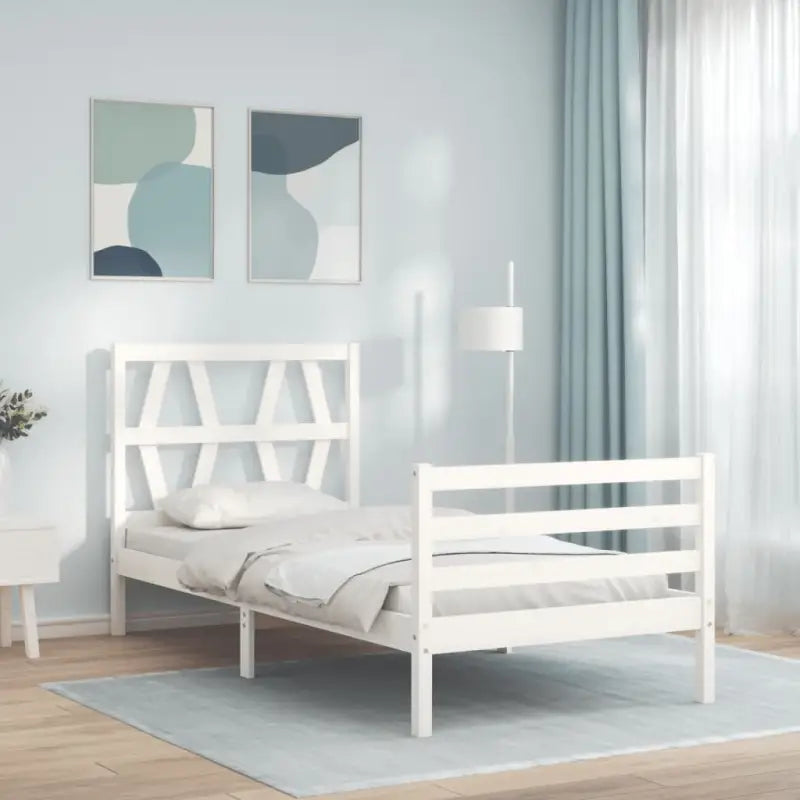 Massief grenenhouten bedframe voor comfortabele nachtrust - Wit / 90 x 200 cm - Bedden & bedframes