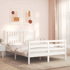 Massief Grenenhouten Bedframe voor Een Comfortabele Nacht Slapen - Wit / 120 x 190 cm - Bedden & bedframes