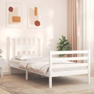 Massief Grenenhouten Bedframe voor Een Comfortabele Nacht Slapen - Wit / 90 x 190 cm - Bedden & bedframes
