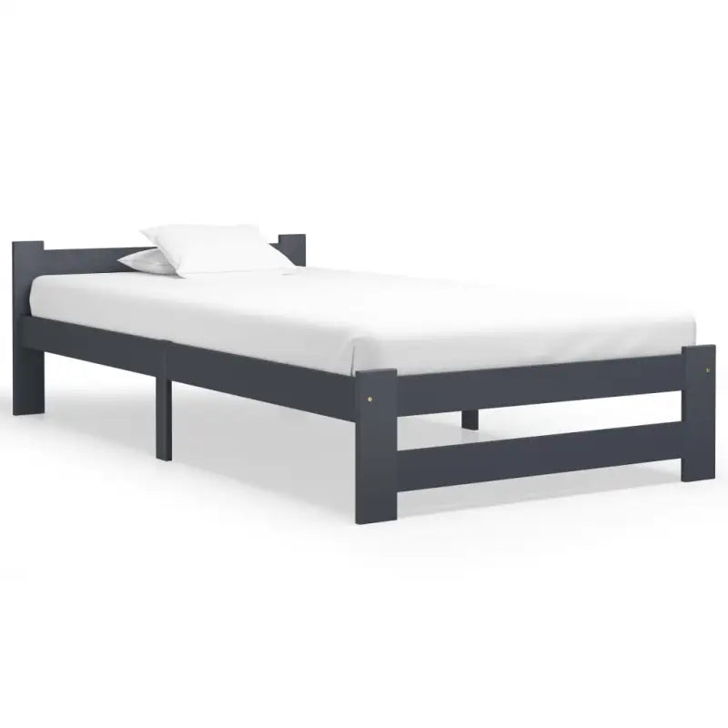 Massief Grenenhouten Bedframe voor een Elegante Slaapkamerstijl - Donkergrijs / 100 x 200 cm - Bedden & bedframes
