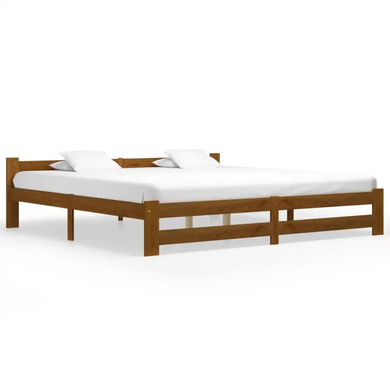 Massief Grenenhouten Bedframe voor een Elegante Slaapkamerstijl - Honingbruin / 200 x 200 cm - Bedden & bedframes