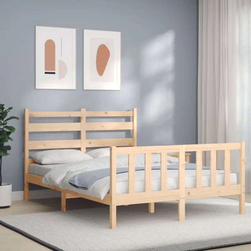 Massief grenenhouten bedframe voor een goede nachtrust en natuurlijke uitstraling - Naturel / 140 x 200 cm - Bedden &